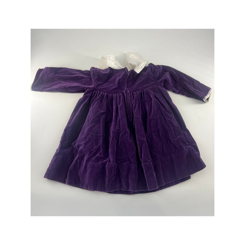 Vintage Baby Togs Girls Dress 39328 Purple Lace Floral Embroidery One Piece Baby - Picture 6 of 11